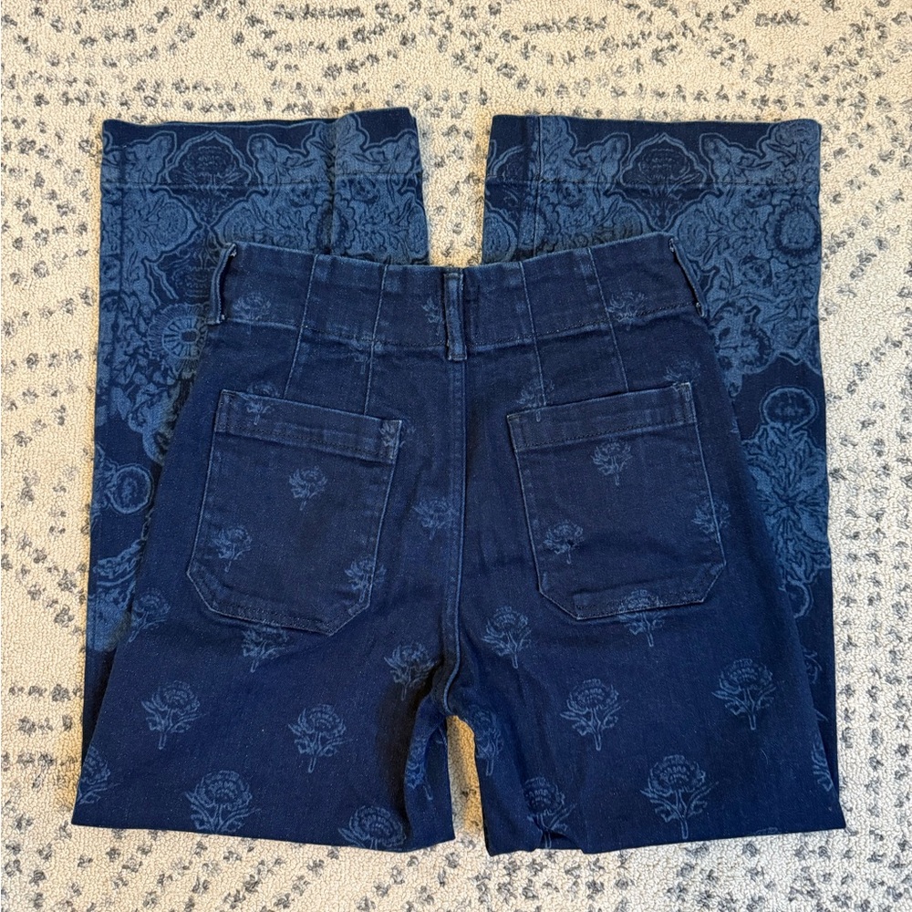 Anthropologie Maeve Colette wide leg Floral Cropped Jeans - Picture 3 of 10